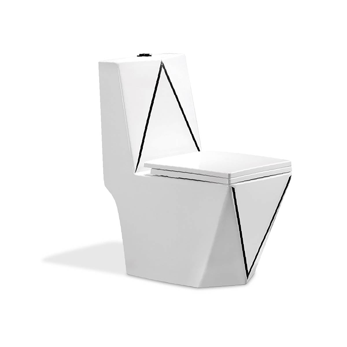 Inodoro One Piece + Tapa Asiento Y Acces. Minimalista Blanco 8276 (68X37X83) Fratelli